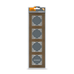 Рамка шоколадний алюміній на 4 місця горизонтальна VIDEX BINERA