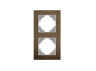 Рамка шоколадний алюміній на 2 місця вертикальна VIDEX BINERA
