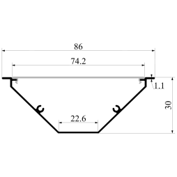 Алюмінієвий профіль для світлодіодної стрічки АЛ-110 3 метра анодований кутовий LEDUA