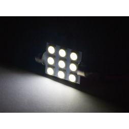 Светодиодная автолампа C5W SV8.5 12В 41мм SMD5050-9led белый