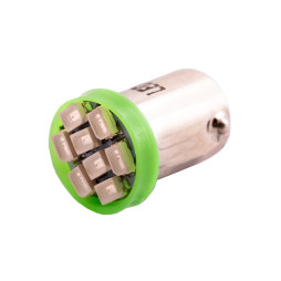 Світлодіодна авто лампа BA9S-1206-8smd зелений 12V LEDUA