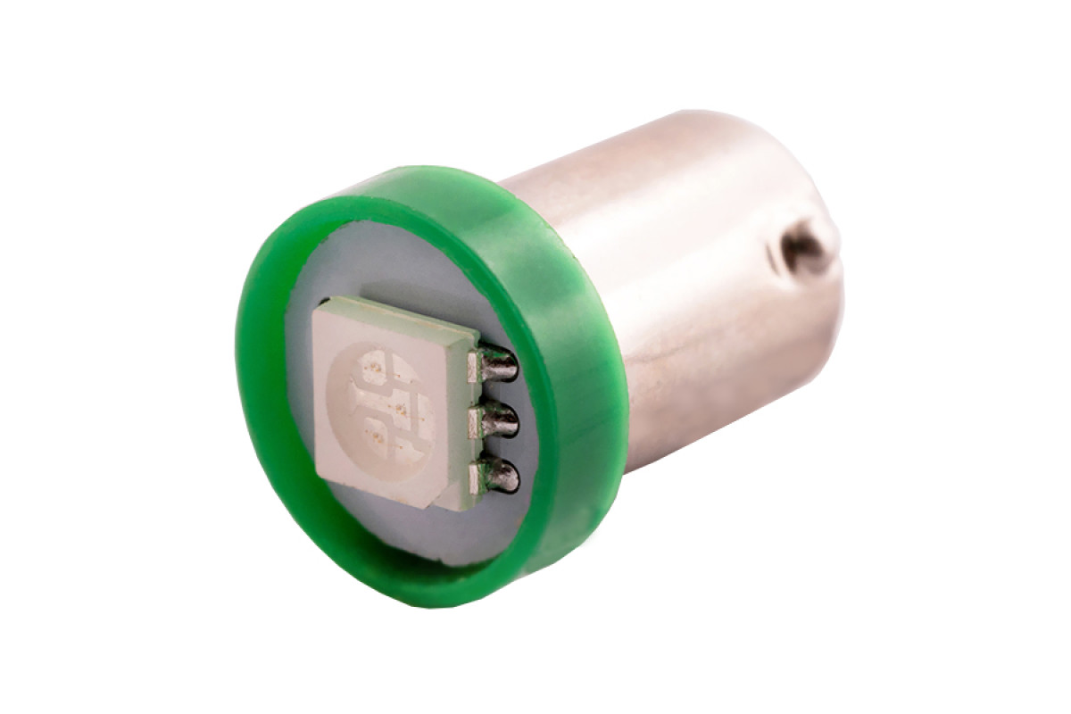 Світлодіодна авто лампа BA9S-5050-1smd зелений 12V LEDUA