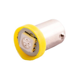 Світлодіодна авто лампа BA9S-5050-1smd жовтий 12V LEDUA
