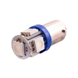 Світлодіодна авто лампа BA9S-5050-5smd синій 12V LEDUA