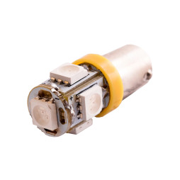 Светодиодная автолампа BA9S T4W 12В SMD5050-5led желтый