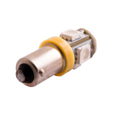 Світлодіодна авто лампа BA9S-5050-5smd жовтий 12V LEDUA