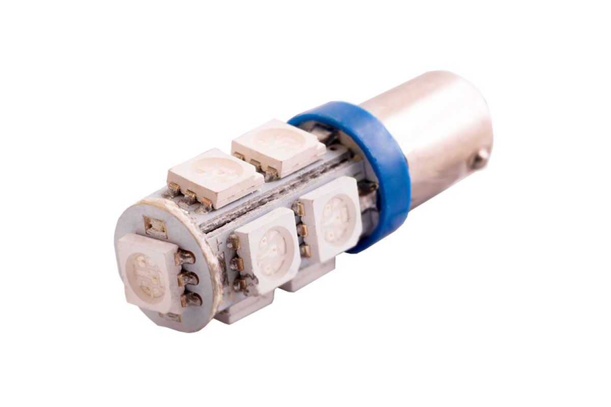 Світлодіодна авто лампа BA9S-5050-9smd синій 12V LEDUA
