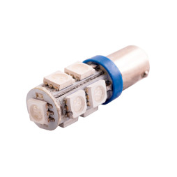 Светодиодная автолампа BA9S T4W 12В SMD5050-9led синий