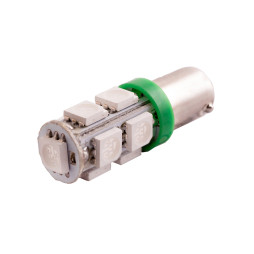 Светодиодная автолампа BA9S T4W 12В SMD5050-9led зеленый