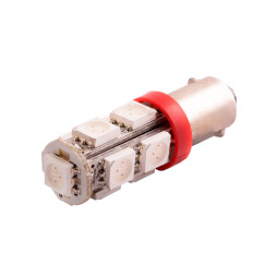 Светодиодная автолампа BA9S T4W 12В SMD5050-9led красный