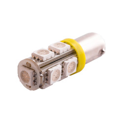 Светодиодная автолампа BA9S T4W 12В SMD5050-9led желтый