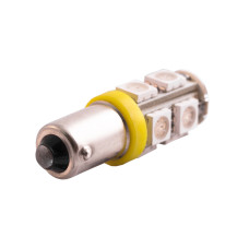 Світлодіодна авто лампа BA9S-5050-9smd жовтий 12V LEDUA