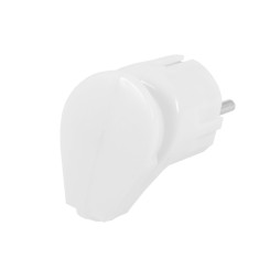 Вилка кутова з заземленням біла LMA027 Лємансо