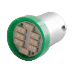 Світлодіодна авто лампа BA9S-3014-8smd зелений 12V LEDUA