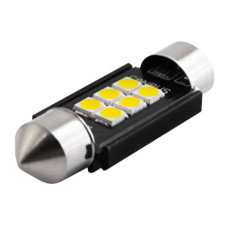Светодиодная автолампа C5W SV8.5 с обманкой 12-24В 36мм SMD3020-6led белый