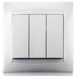 Вимикач  3-й LEMANSO Сакура білий                 LMR1008