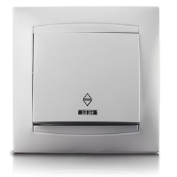 Вимикач 1-й прохідний + LED підсвітка  LEMANSO Сакура білий  LMR1003