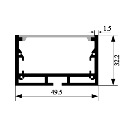 Алюмінієвий профіль для світлодіодної стрічки АЛ-23-1 1 метр білий накладний підвісний LEDUA