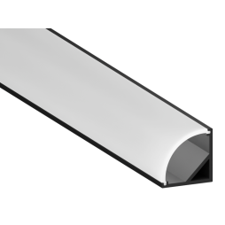 Алюмінієвий профіль для світлодіодної стрічки АЛ-06 2 метра чорний кутовий LEDUA