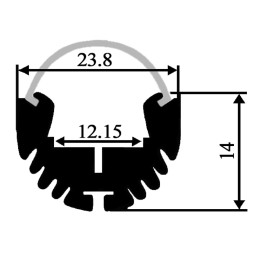 Алюмінієвий профіль для світлодіодної стрічки АЛ-08 2 метра анодований підвісний LEDUA