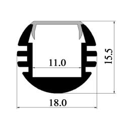 Алюмінієвий профіль для світлодіодної стрічки АЛ-08-1 1 метр анодований підвісний LEDUA