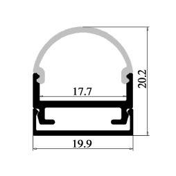 Профиль алюминиевый анодированный LEDUA АЛ-10 + рассеиватель для LED ленты накладной 2 м