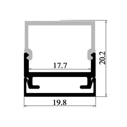 Профиль алюминиевый анодированный LEDUA АЛ-11 + рассеиватель для LED ленты накладной 2 м