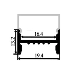 Профиль алюминиевый анодированный LEDUA АЛ-11-1 + рассеиватель для LED ленты накладной 1 м