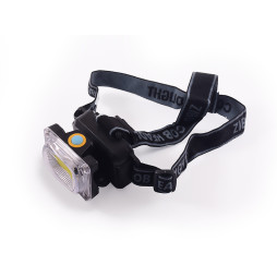 Фонарик налобный D=60 6658-СОВ/3 режима/3×ААА/ пластик красный страбоскоп