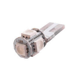 Светодиодная автолампа T10 W5W с обманкой 12В SMD5050-5led красный