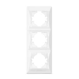 Белая рамка на 3 места вертикальная VIDEX BINERA