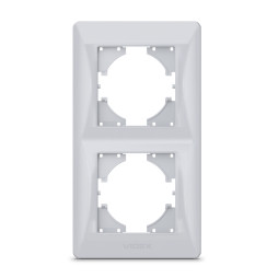 Рамка срібний шовк на 2 місця вертикальна VIDEX BINERA