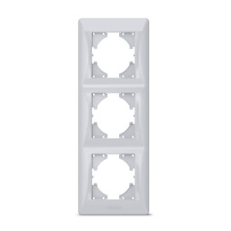 Рамка срібний шовк на 3 місця вертикальна VIDEX BINERA