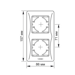Рамка чорний графіт на 2 місця вертикальна VIDEX BINERA