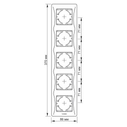 Рамка чорний графіт на 5 місць вертикальна VIDEX BINERA
