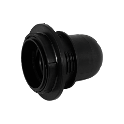 Патрон Е27 пластиковый, резьба + кольцо + стопорное кольцо черный