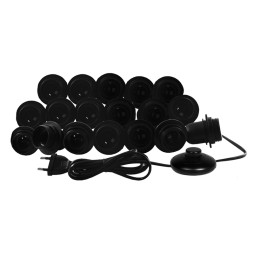 Підсвітка гримувального дзеркала світлодіодна врізна 220V 18шт E27 ножний вимикач, чорний колір LEDUA