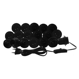 Підсвітка гримувального дзеркала світлодіодна врізна 220V 18шт E27 ручний вимикач, чорний колір LEDUA