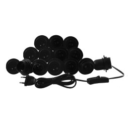 Підсвітка гримувального дзеркала світлодіодна врізна 220V 14шт E27 ручний вимикач, чорний колір LEDUA