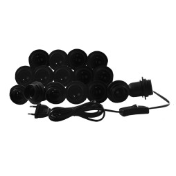 Підсвітка гримувального дзеркала світлодіодна врізна 220V 16шт E27 ручний вимикач, чорний колір LEDUA