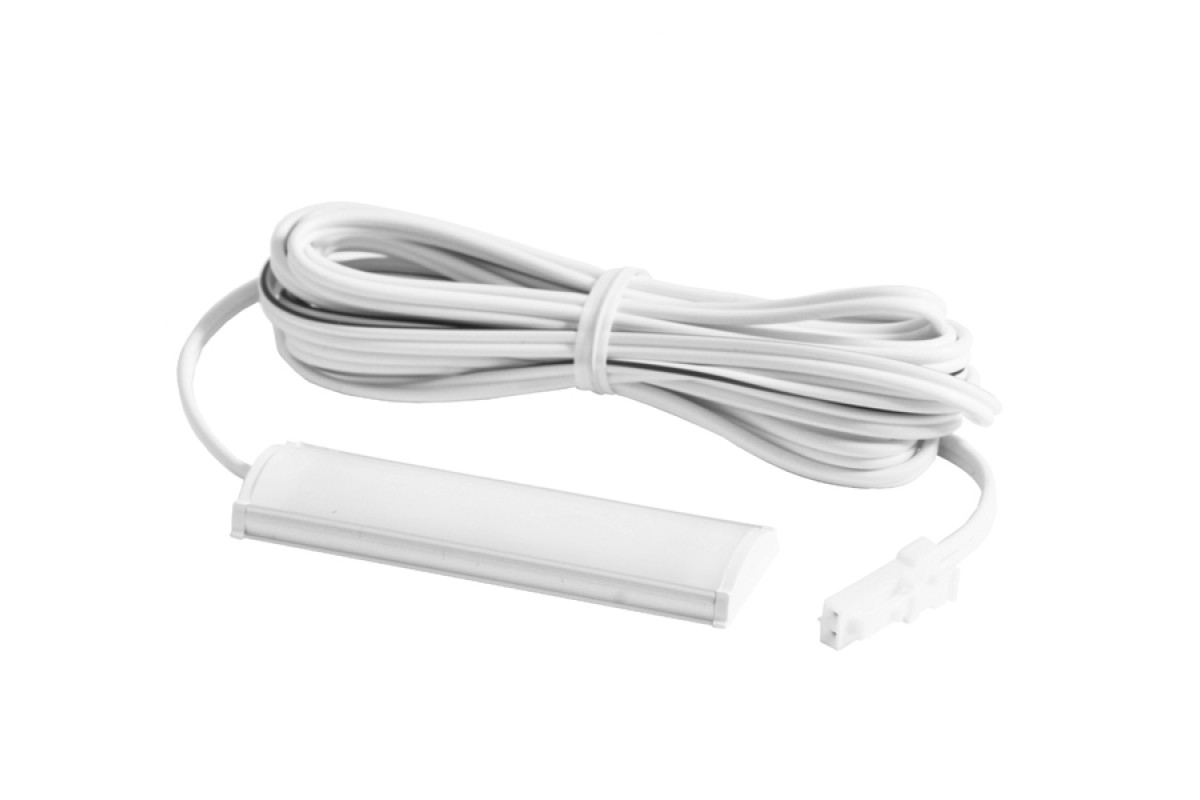Світильник світлодіодний для підсвітки меблевих полиць накладний 12V/DC 0.72w нейтральне світло білий провід LEDUA