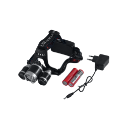 Фонарик налобный аккумуляторный 3000 Т6, зар.устройство 220V, прикуриватель