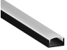 Профиль алюминиевый LEDUA АЛ-117 + рассеиватель для LED ленты накладной 2 м Черный