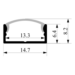 Профиль алюминиевый LEDUA АЛ-117 + рассеиватель для LED ленты накладной 2 м Черный