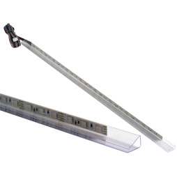 Кліпса світлодіодна пластикова для підсвітки скляних полиць 12V/DC 2,4w 500мм, RGB LEDUA