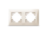 Кремовая рамка на 2 места горизонтальная VIDEX BINERA