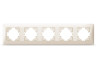 Кремовая рамка на 5 мест горизонтальная VIDEX BINERA