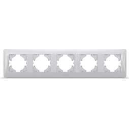 Рамка срібний шовк на 5 місць горизонтальна VIDEX BINERA