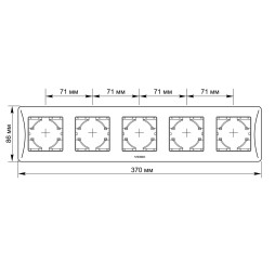Рамка срібний шовк на 5 місць горизонтальна VIDEX BINERA