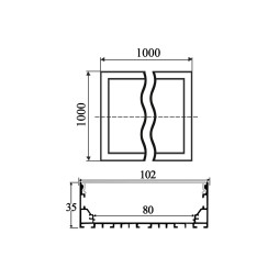Світильник світлодіодний підвісний, стельовий "Квадра" квадрат 110-240V 216W 25920lm 6000k 1000*1000, драйвер ззовні LEDUA